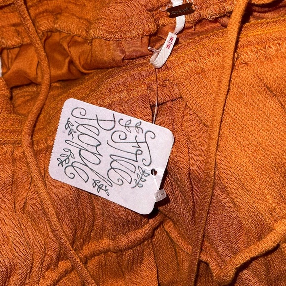 Free People Drop Dead Beauty Burnt Orange Tiered Boho Dress M - Picture 6 of 8